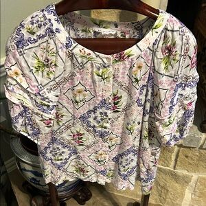 Elegant Floral Women's Blouse cottage core